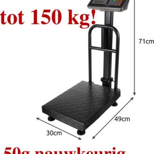 Pakketweegschaal tot 150kg - 50g nauwkeurig